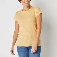 Liz Claiborne Womens Tall Crew Neck Short Sleeve T-Shirt