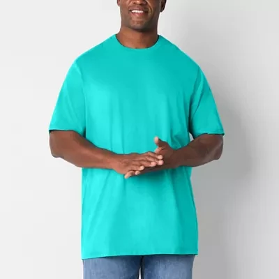 St. John's Bay Super Soft Big and Tall Mens Crew Neck Short Sleeve Easy-on + Easy-off T-Shirt