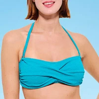 Mynah Textured Bandeau Bikini Swimsuit Top