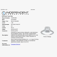 Signature By Modern Bride (H-I / I1) Womens 1 CT. T.W. Lab Grown White Diamond 10K Gold Side Stone Halo Engagement Ring