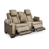 Signature Design By Ashley® Next-Gen DuraPella Dual Power Reclining Track Arm Loveseat with Console