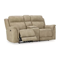 Signature Design By Ashley® Next-Gen DuraPella Dual Power Reclining Pad Arm Loveseat with Console