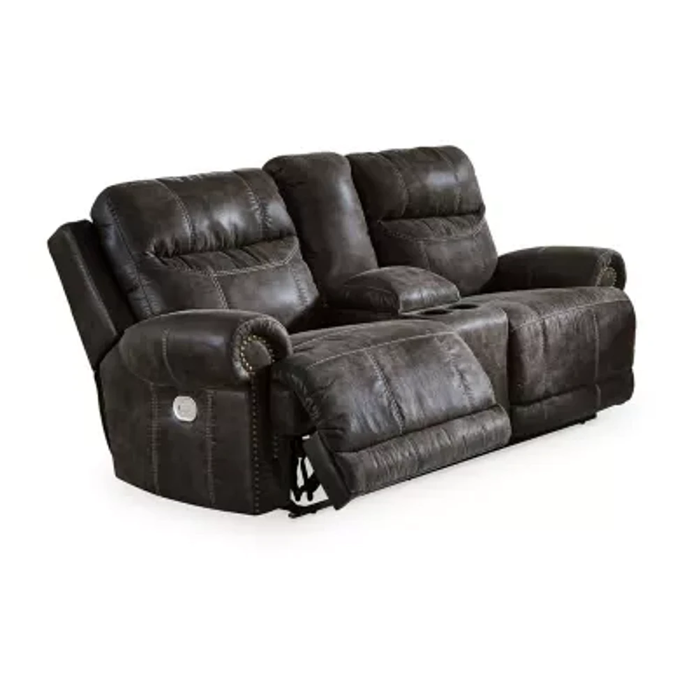 Signature Design By Ashley® Grearview Dual Power Reclining Loveseat with Console