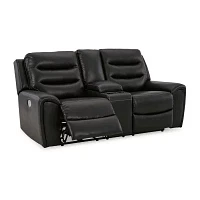 Signature Design By Ashley® Warlin Dual Power Reclining Loveseat with Console