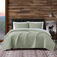 Frye and Co. Washed Channel Stitiched Solid Quilt Set