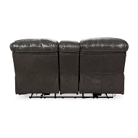 Signature Design By Ashley® Hallstrung Dual Power Leather Reclining Loveseat with Console