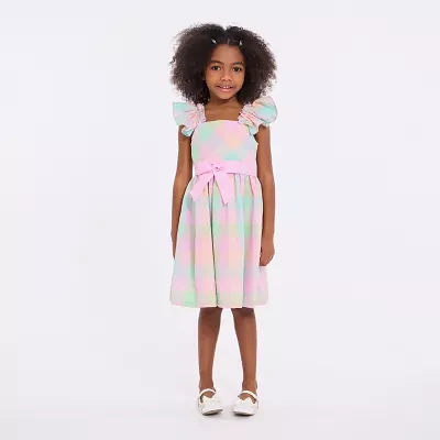 Bonnie Jean Little & Big Girls Sleeveless Flutter Sleeve Fit + Flare Dress