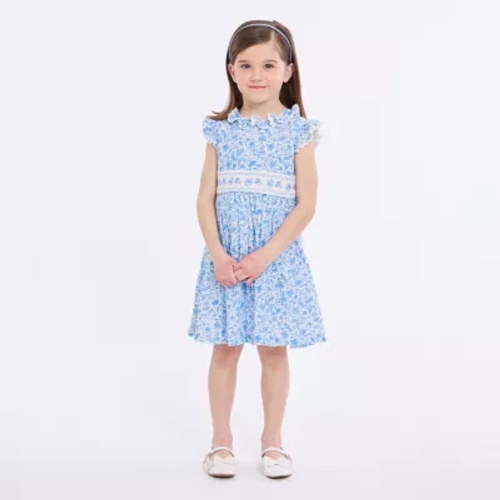 Bonnie Jean Little Girls Sleeveless Flutter Sleeve Fit + Flare Dress