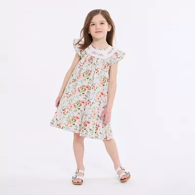 Bonnie Jean Little Girls Sleeveless Flutter Sleeve A-Line Dress