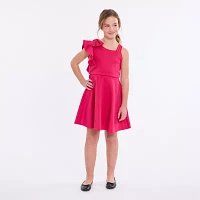 Bonnie Jean Big Girls Sleeveless One Shoulder Sleeve Fit + Flare Dress