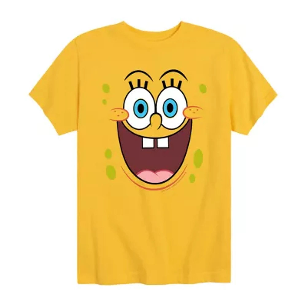 Little & Big Boys Crew Neck Short Sleeve Spongebob Graphic T-Shirt