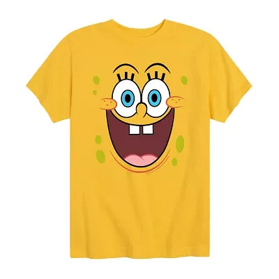Little & Big Boys Crew Neck Short Sleeve Spongebob Graphic T-Shirt