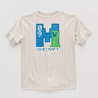 Little & Big Boys V Neck Short Sleeve Minecraft Jersey