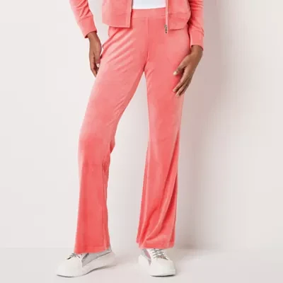 Juicy By Couture Womens Mid Rise Flare Track Pant-Juniors