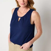 St. John's Bay Womens Keyhole Neck Sleeveless Tank Top
