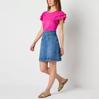 St. John's Bay Womens High Rise Denim Skirt