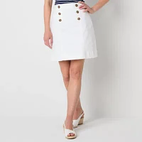 St. John's Bay Womens High Rise Denim Skirt