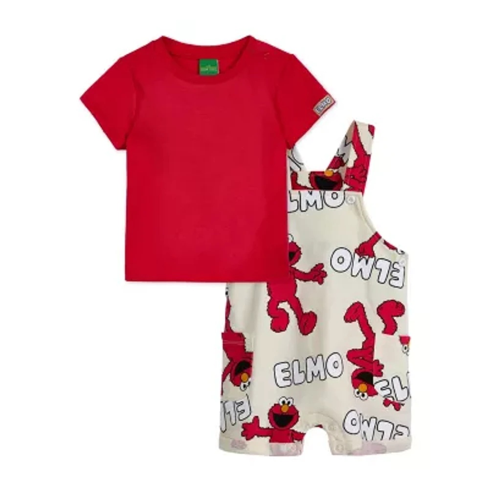 Sesame Elmo Baby Boys 2-pc. Street Shortall Set