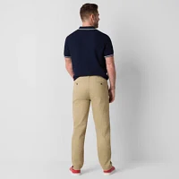 St. John's Bay Dexterity Stretch Chino Mens Adjustable Features Easy-on + Easy-off Adaptive Straight Fit Flat Front Pant