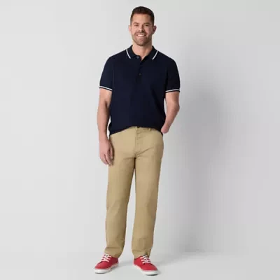 St. John's Bay Dexterity Stretch Chino Mens Adjustable Features Easy-on + Easy-off Adaptive Straight Fit Flat Front Pant