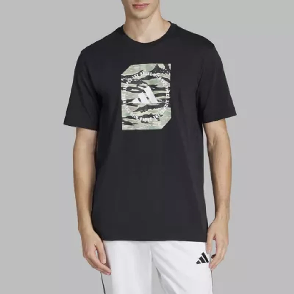 adidas Mens Crew Neck Short Sleeve Graphic T-Shirt