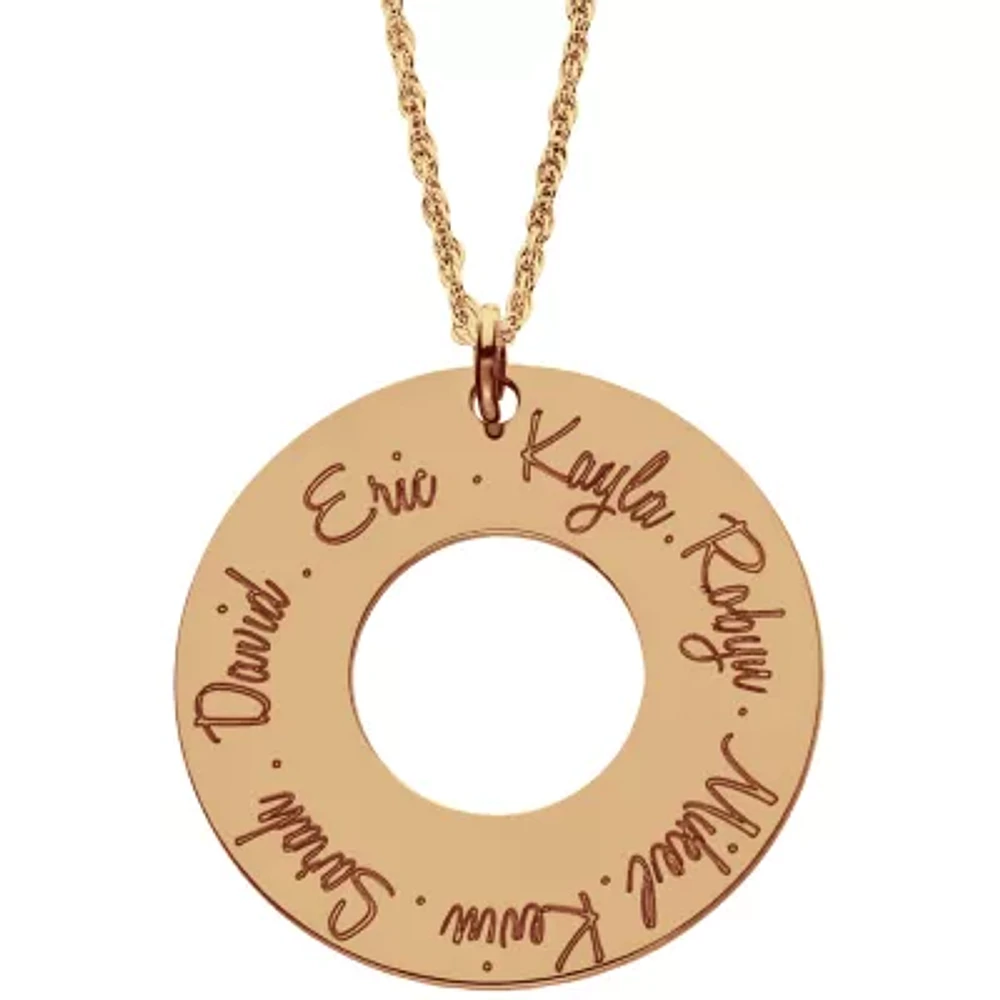 Personalized 14K Rose Gold Over Silver Family Pendant Necklace