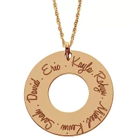 Personalized 14K Rose Gold Over Silver Family Pendant Necklace