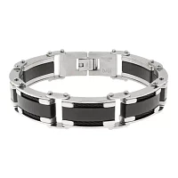 Mens Two-Tone Stainless Steel Chain Bracelet