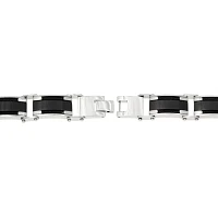 Mens Two-Tone Stainless Steel Chain Bracelet