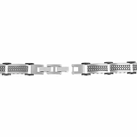 Mens Black IP Stainless Steel Chain Bracelet with Lock Extender