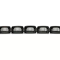 Mens Black IP Stainless Steel Link Bracelet