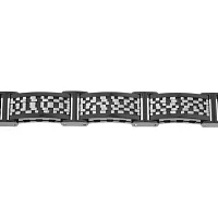 Mens Black IP Stainless Steel Chain Bracelet with Lock Extender