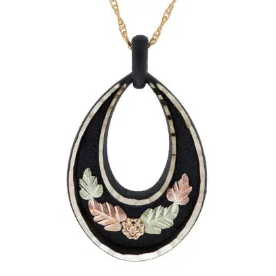 Black Hills Gold Womens Flower Pendant Necklace