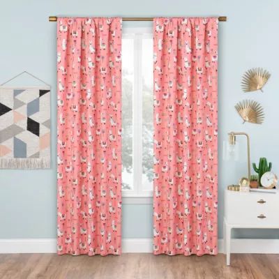 Eclipse Llama Drama Blackout Rod Pocket Single Curtain Panel