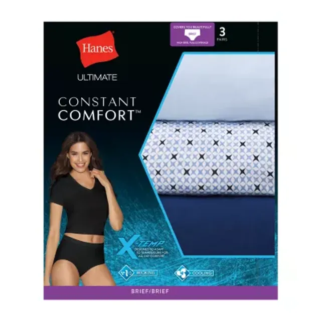 Hanes Fresh And Dry Moderate Leak Protection 3 Pack Seamless Period +  Resistant Brief Panty 40fdm3