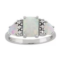 Lab-Created Opal Sterling Silver Ring