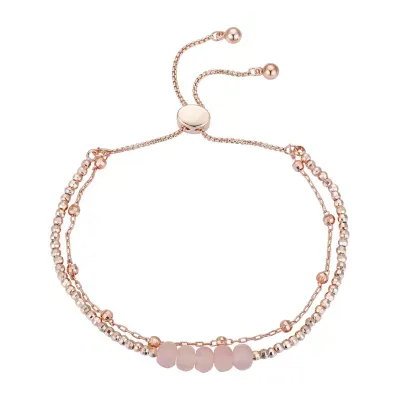 Footnotes Rose Gold Plate Over Brass Quartz 8 Inch Cable Bolo Bracelet