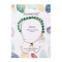 Footnotes Gold Plate Over Brass Aventurine 8 Inch Cable Bolo Bracelet