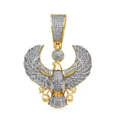 Eagle Mens 5/8 CT. T.W. Natural White Diamond 14K Gold Over Silver Pendant