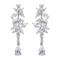 DiamonArt® Cubic Zirconia Sterling Silver Drop Earrings