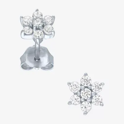 Diamond Addiction (G-H / Si2-I1) 1/4 CT. T.W. Lab Grown White 10K  Gold 6.1mm Flower Stud Earrings