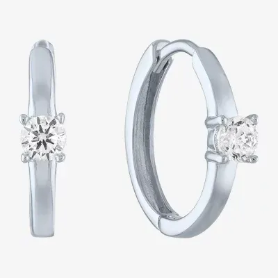 Diamond Addiction (G-H / Si2-I1) 1/4 CT. T.W. Lab Grown White Gold 13.9mm Hoop Earrings