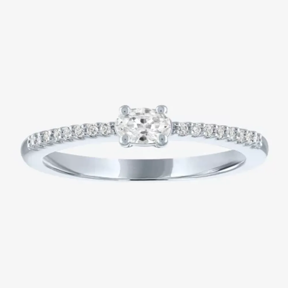 Diamond Addiction (G-H / Si2-I1) Womens 1/4 CT. T.W. Lab Grown White 10K Gold Stackable Ring