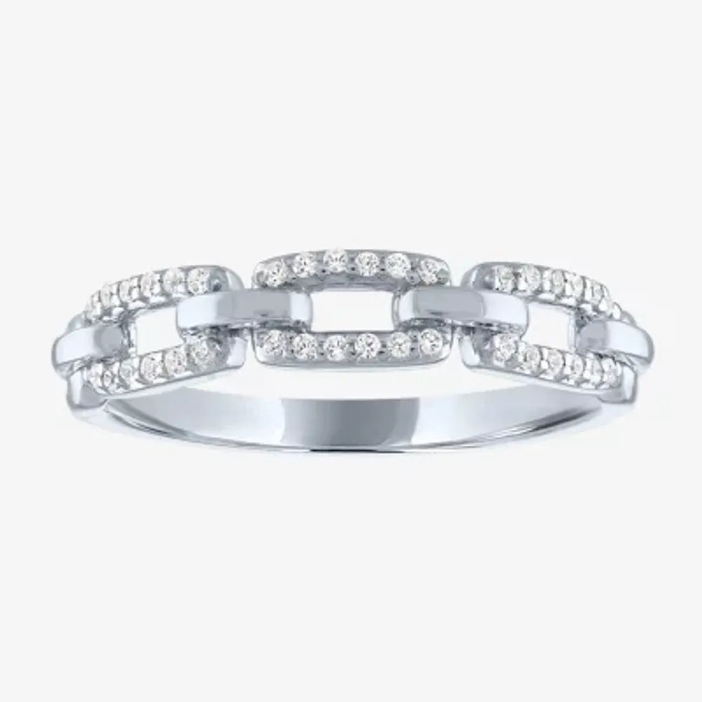 Diamond Addiction 1/6 CT. T.W. Natural White 10K Gold Paperclip Band