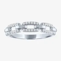 Diamond Addiction 1/6 CT. T.W. Natural White 10K Gold Paperclip Band