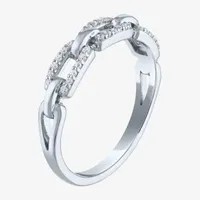Diamond Addiction 1/6 CT. T.W. Natural White 10K Gold Paperclip Band