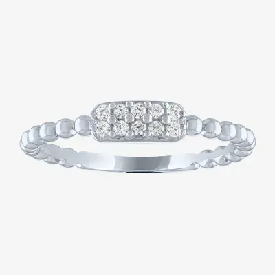 Diamond Addiction (G-H / Si2-I1) Womens 1/10 CT. T.W. Lab Grown White Diamond 10K Gold Stackable Ring