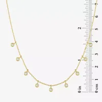 Diamond Addiction Bezel Drop (G-H / Si2-I1) Womens 1/4 CT. T.W. Lab Grown White 10K Gold Pendant Necklace