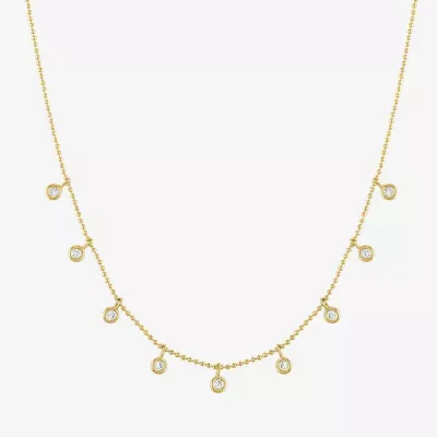 Diamond Addiction Bezel Drop (G-H / Si2-I1) Womens 1/4 CT. T.W. Lab Grown White 10K Gold Pendant Necklace