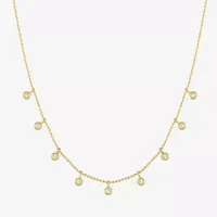 Diamond Addiction Bezel Drop (G-H / Si2-I1) Womens 1/4 CT. T.W. Lab Grown White 10K Gold Pendant Necklace